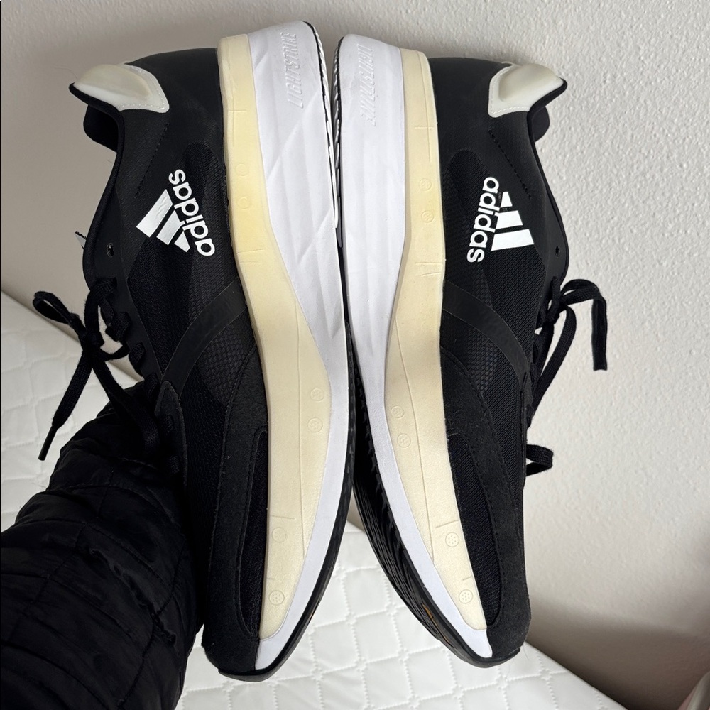 NWT Men's Adidas Adizero Boston 10 running shoes Black/White/Gold Metallic sz 13 - Picture 7 of 10